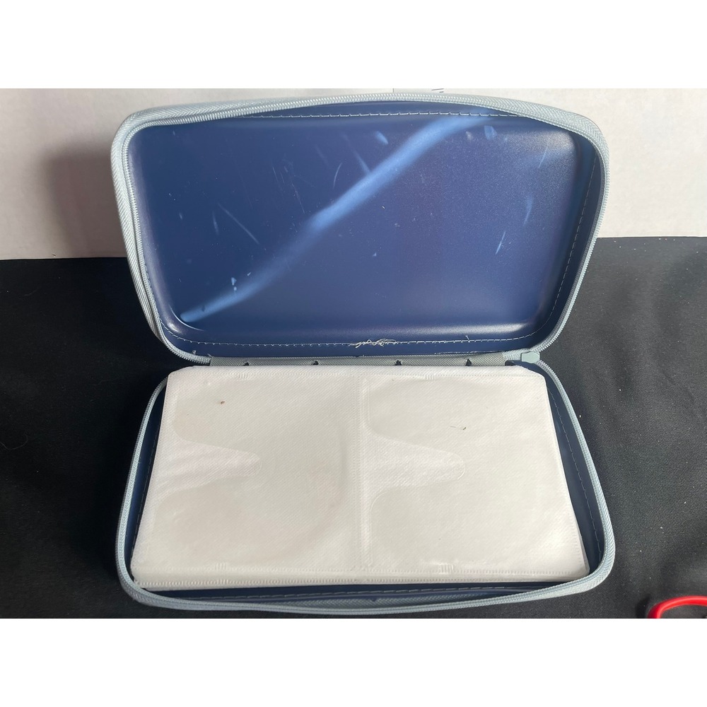 Blue Hard Shell CD DVD Storage Binder Zippered Media Wallet Case Holds 80 Discs
